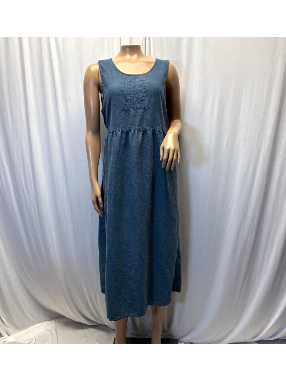 Erika and Co Sleeveless Dress Womens Petite Medium Cottagecore Vintage Country